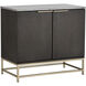Rebel 35.5 X 19 inch Gold / Grey Marble / Charcoal Grey Sideboard, Small